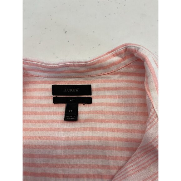 J. Crew womens Pink striped Button Down Shirt‎ 8 Tall "Boy" classic long sleeve - Picture 4 of 12
